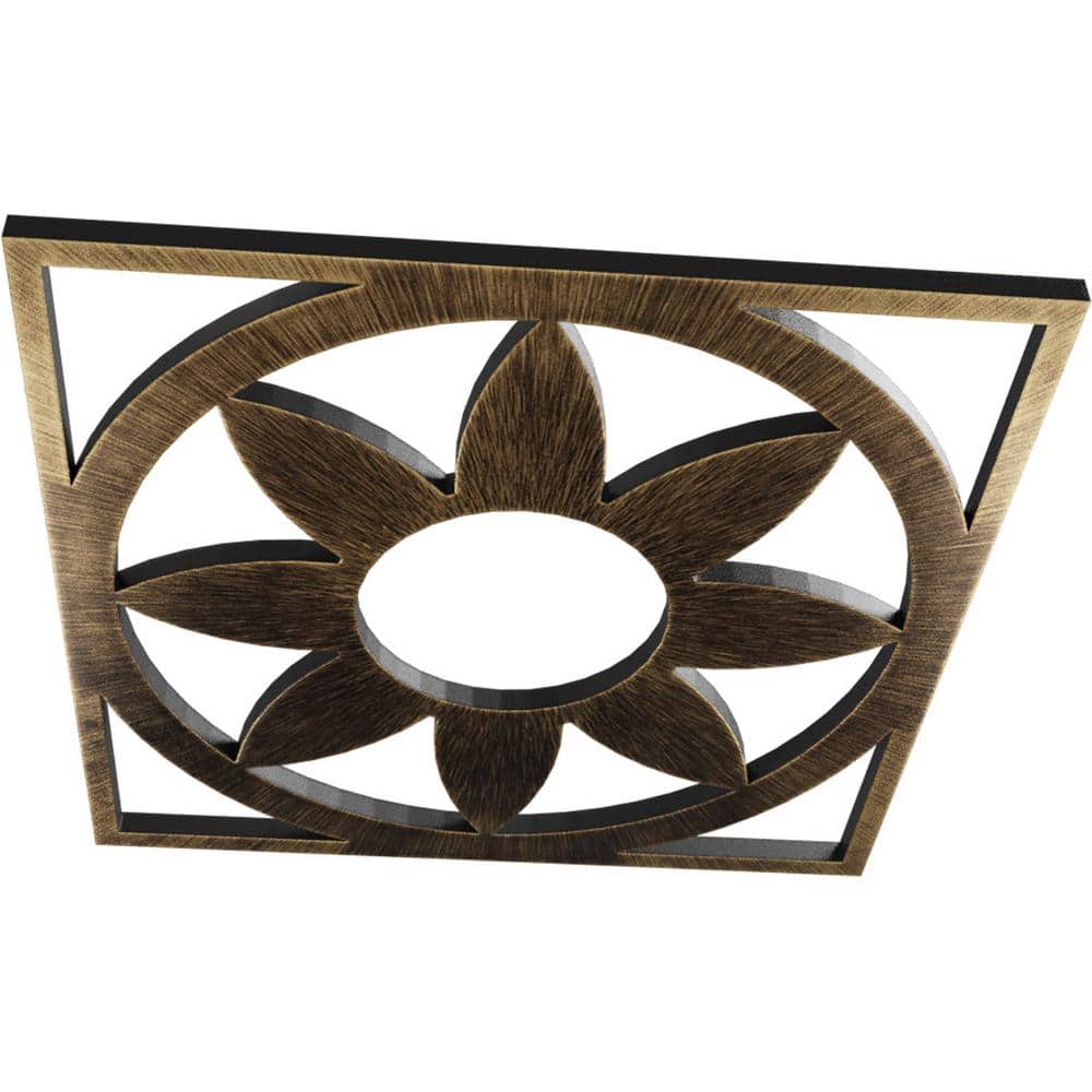 Antiqued Brass Faux Metal Pierced Ceiling Medallion