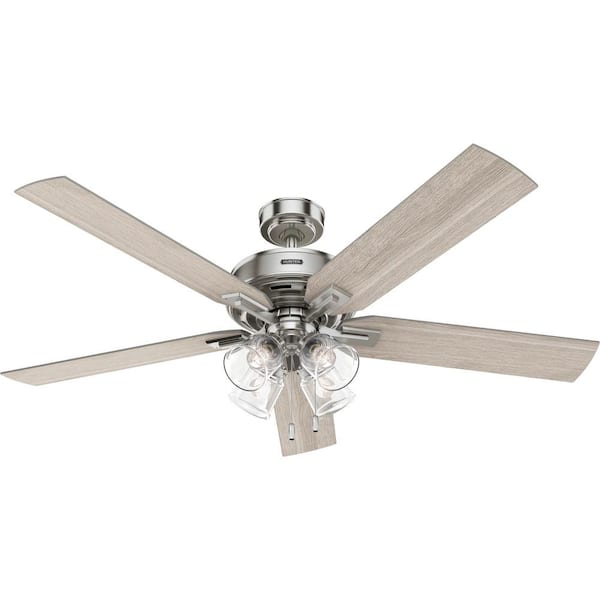 Hunter Beckworth 60 in. Indoor Brushed Nickel Ceiling Fan with Light Kit