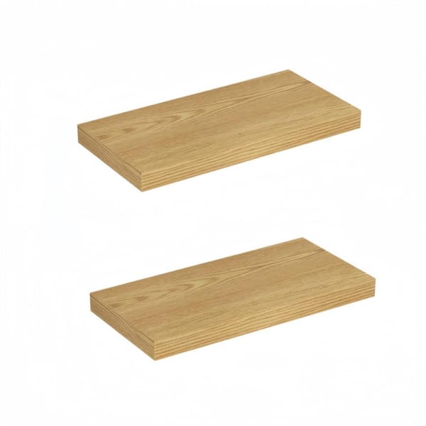 15.7 in.W x 9.3 in.D Floating Shelves,Deep Floating Shelf for Wall,Rustic Wood Shelves,for Bathroom,2 Pack,Oak