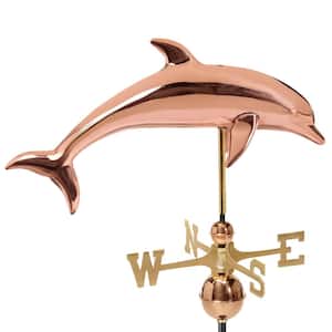 Large Dolphin Copper Verdigris Weathervane 