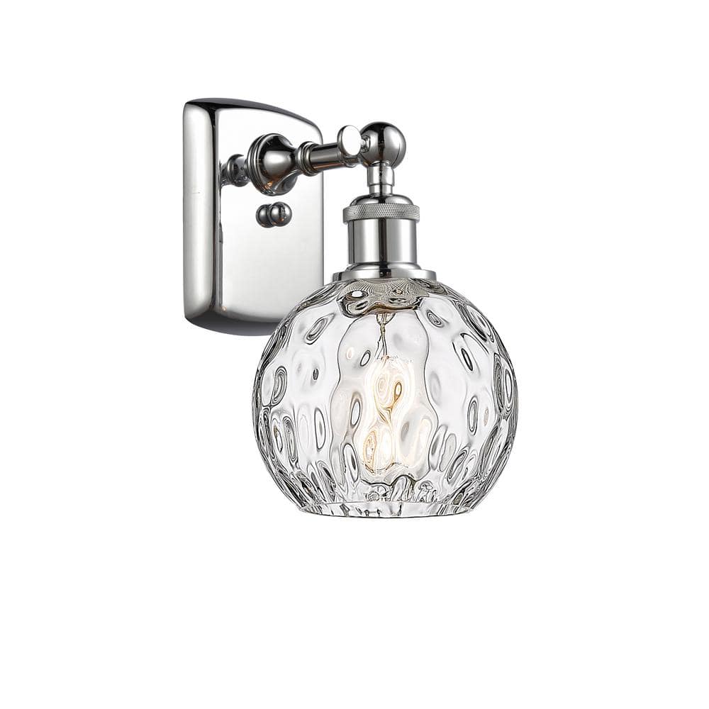 Athens Water Glass 1-Light Polished Chrome Wall Sconce with Clear Water Glass Shade price history on PriceWatchPro