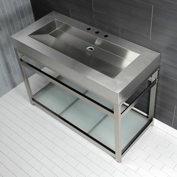 Kingston Brass 31 In W Bath Vanity, Stainless Steel Bathroom Vanity Base