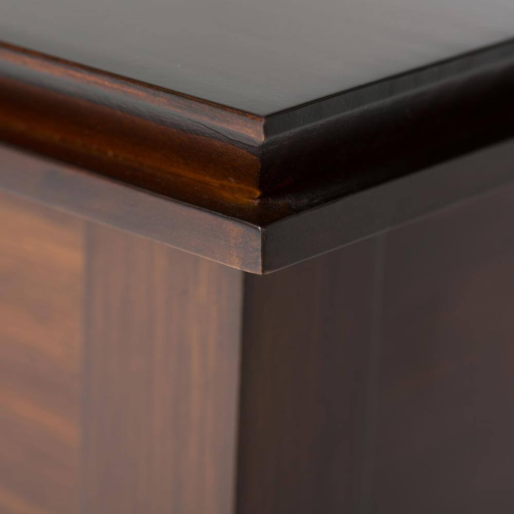 Russet Brown Solid Wood End Table with Storage Drawer