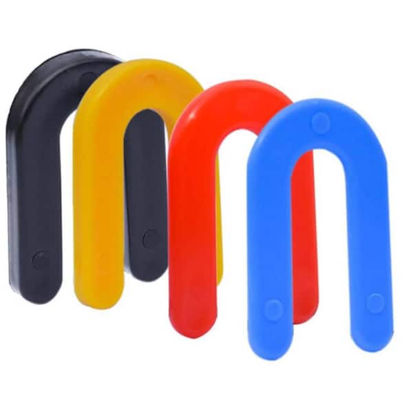 Afoxsos Plastic Shims Horseshoe for Leveling - 400-Pieces Tile Spacers, Blue 1/16 in. Red 1/8 in. Yellow 3/16 in. Black 1/4 in.