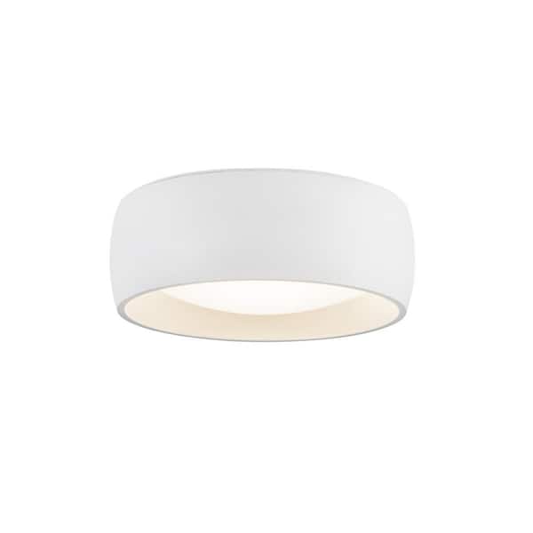 Savile 4 in. 1 Light 9-Watt White Integrated LED Flush Mount
