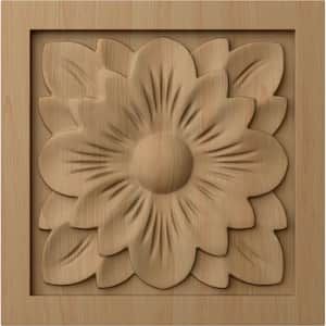 5-1/8 in. x 1 in. x 5-1/8 in. Unfinished Wood Alder Large Dogwood Flower Rosette