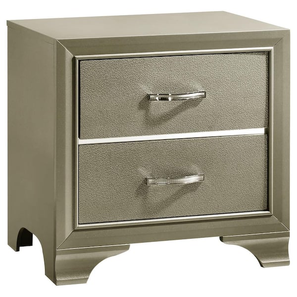 Coaster Beaumont Champagne 2-Drawer Rectangle Nightstand