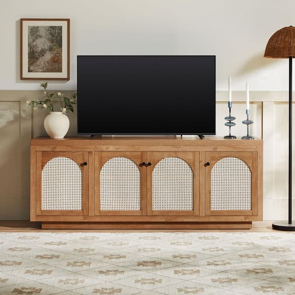 Walker Edison Furniture Company Contemporary 70 in. English Oak TV