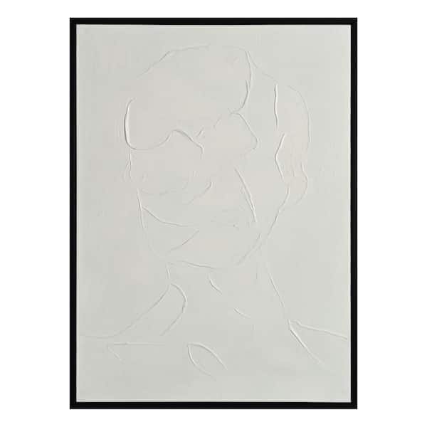 Liv & Skye Black Framed Abstract Face On Canvas Art Print 35 in. x 47 in.