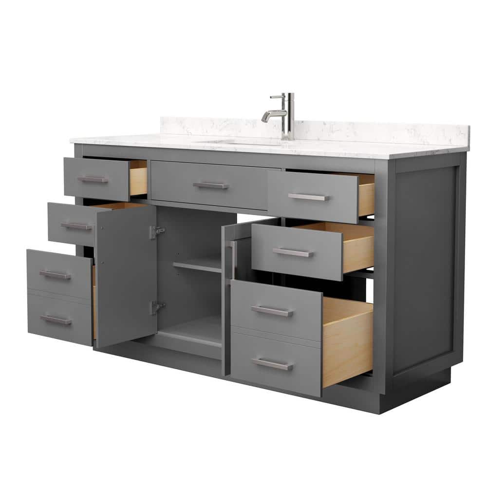 Beckett 60-Inch Dark Gray Cultured Marble Single Sink Vanity