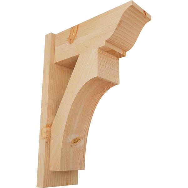 Ekena Millwork 8 in. x 26 in. x 18 in. Douglas Fir Westlake Traditional Smooth Outlooker