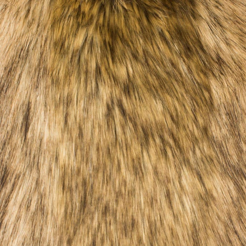 Golden Noir 20" Brown and Champagne Faux Fur Pillow