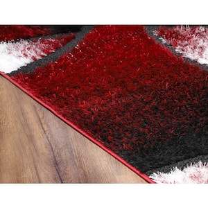 Maybelle Red Shag 4 ft. x 6 ft. Area Rug