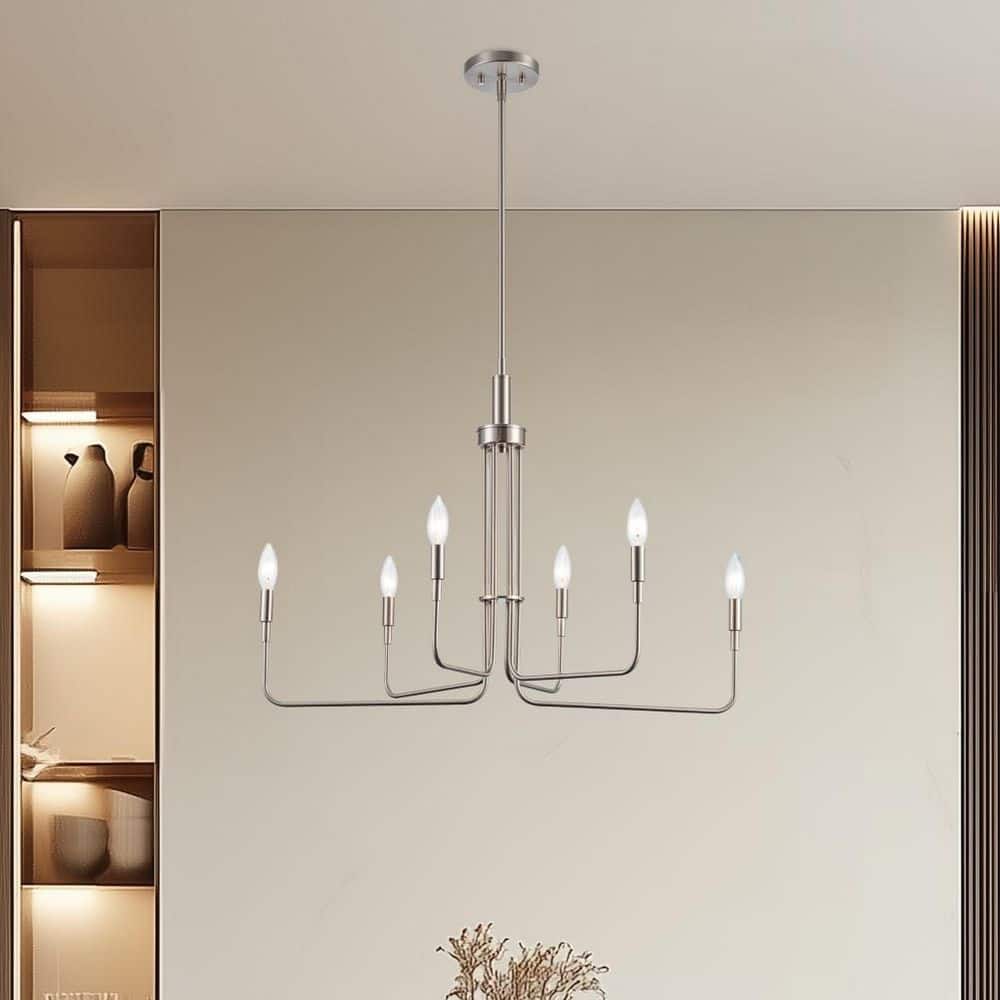Bel Air Lighting Charlotte 8-Light Brushed Nickel Candle