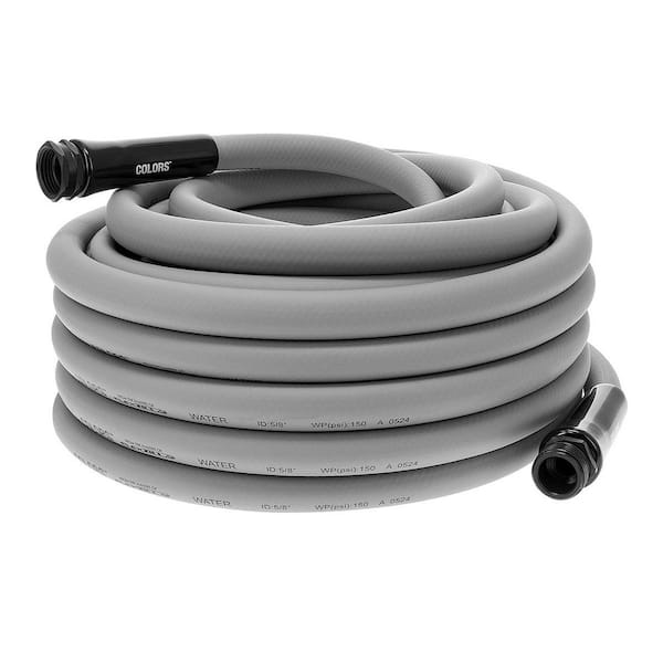 Flexzilla Colors Series 5/8 in. x 50 ft. 3/4 in. 11-1/2 GHT Fittings Garden Hose with Standard Grip in Slate Gray