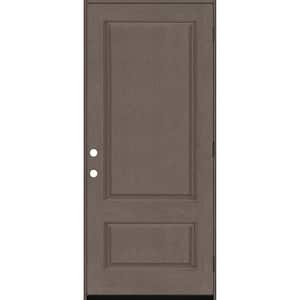 Regency 36 in. x 80 in. 2-Panel 3/4-Squaretop LHOS Ashwood Stained Fiberglass Prehung Front Door