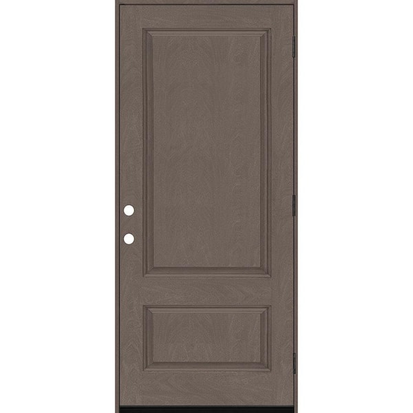Steves & Sons Regency 36 in. x 80 in. 2-Panel 3/4-Squaretop LHOS Ashwood Stained Fiberglass Prehung Front Door