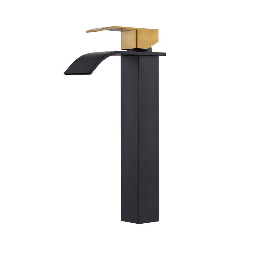 Single Handle Bathroom Faucet with Drain Kit Included in Gold and Black price history on PriceWatchPro