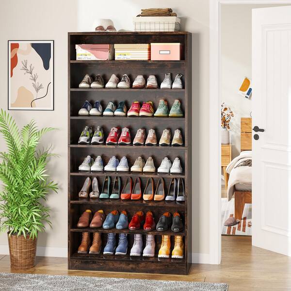 Tier Shoe Shoe Rack Wooden Black Shoes BYBLIGHT Lauren H X W