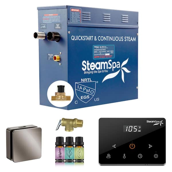 Oasis Series 9000-Watt Steam Generator with Continuous Steam Fully Wireless Control and Auto-Drain in Brushed Nickel