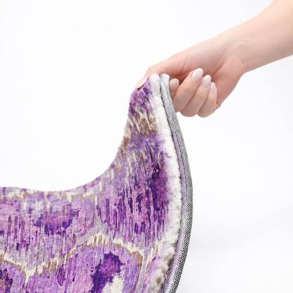 Dream Shag Premium Machine Washable Abstract ADS767 Lavender 3 ft. x 4 ft. Area Rug