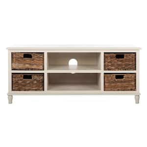 American Home 47 in. Rustic White Wood TV Stand