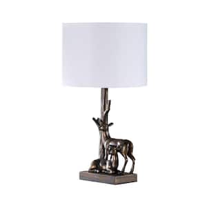 19.75 in. Bronze Standard Light Bulb Bedside Table Lamp