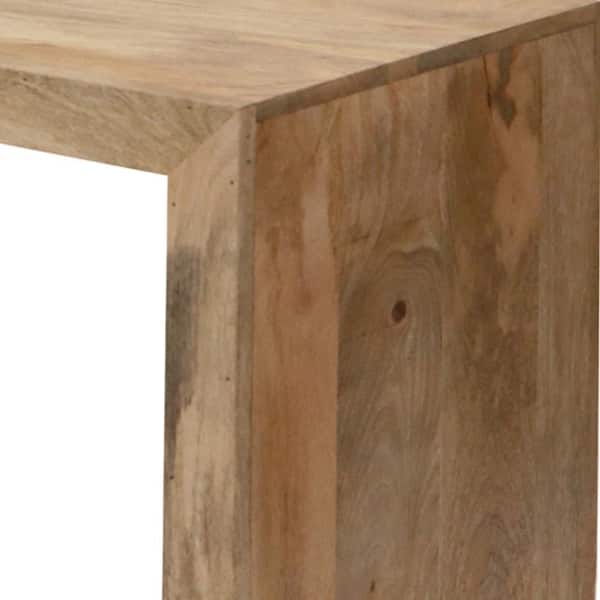 THE URBAN PORT Keli 52 in. Natural Brown Rectangle Mango Wood