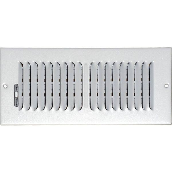 SPEEDI-GRILLE 10 in. x 4 in. Ceiling/Sidewall Vent Register, White with 2-Way Deflection