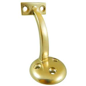 3-1/8 in. (80 mm) Brass General-Duty Zamak Handrail Bracket for Flat Bottom Handrail