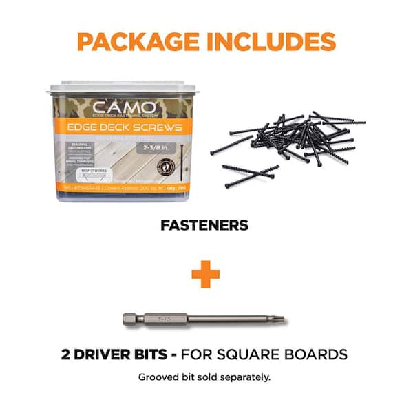CAMO 2-⅜ in. 316 Stainless Steel Trimhead Hidden Edge Deck Screw (1750-Count)
