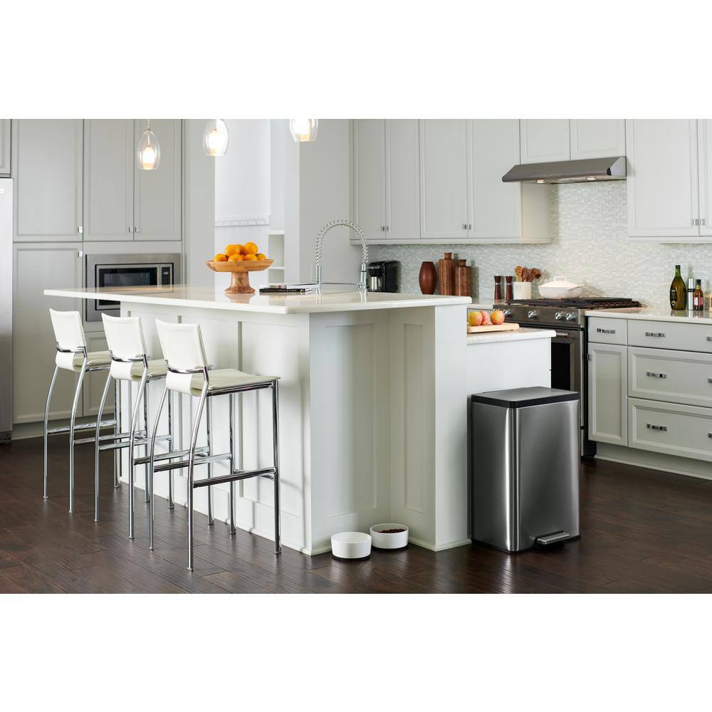 Charcoal Stainless Steel 12 Gallon Pedal Trash Can