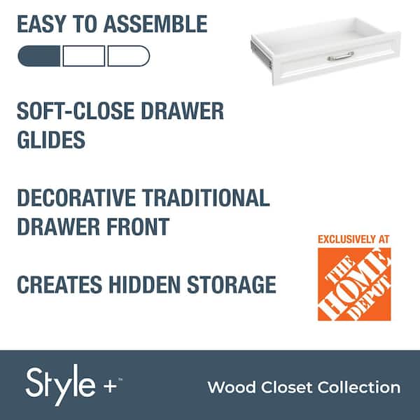 Style+ 5 in. x 25 in. White Traditional Drawer Kit for 25 in. W Style+ Tower