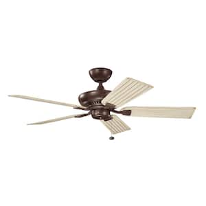 Canfield 52 in. Indoor/Outdoor Coffee Mocha Downrod Mount Ceiling Fan with Pull Chain