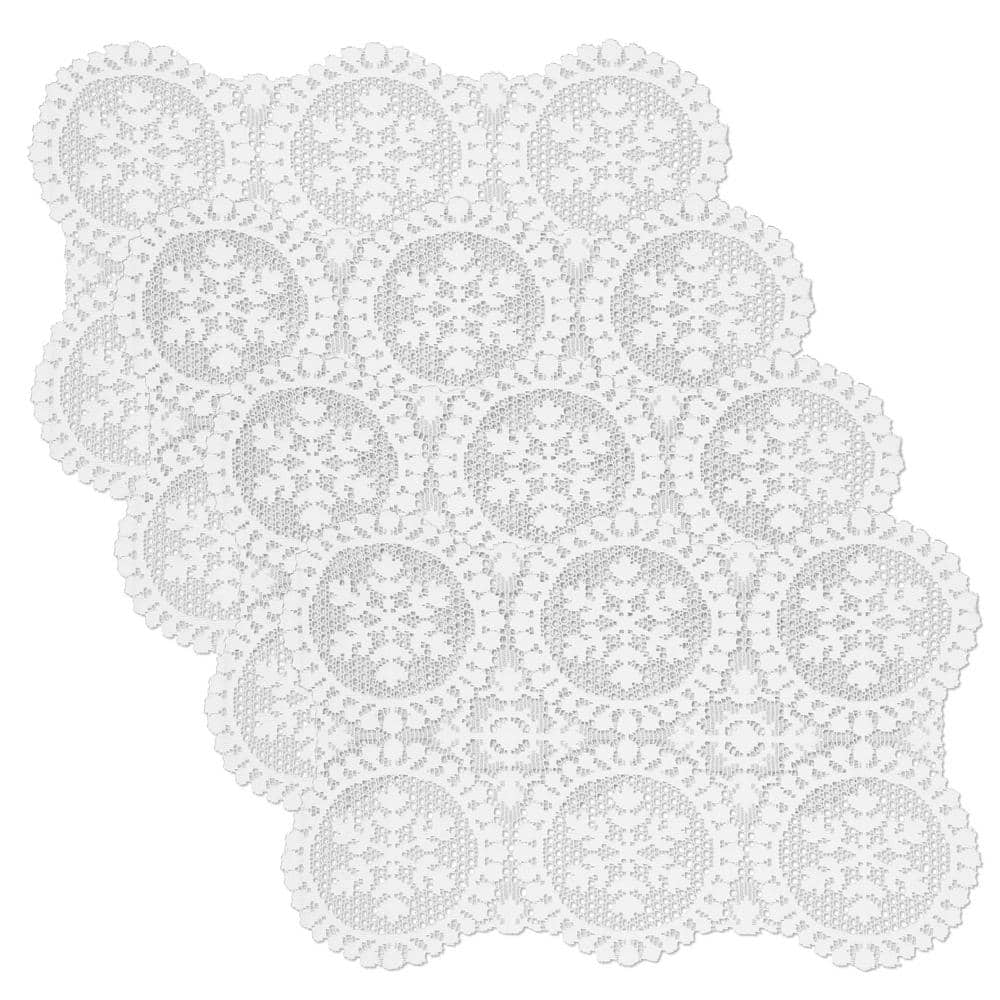 Heritage Lace Yuletide 19 in. x 13 in. Whites Polyester Placemats (Set