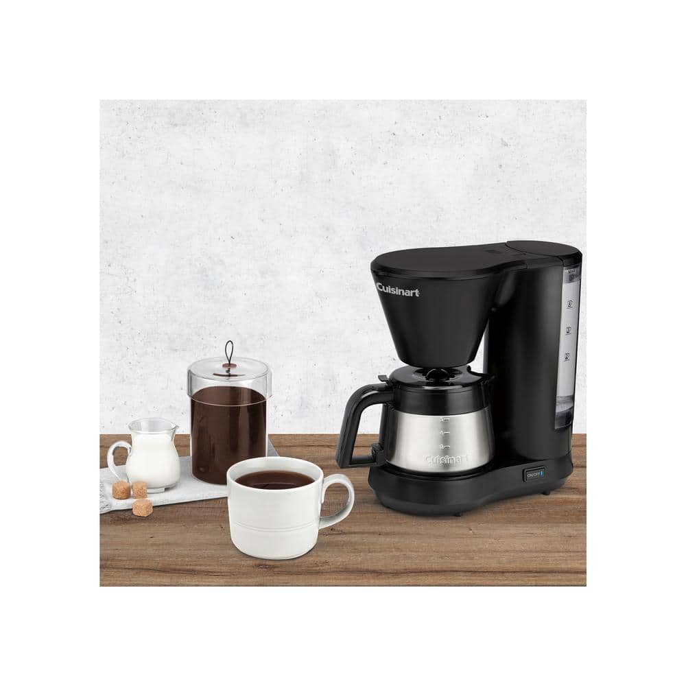 Compact Black and Stainless Steel Programmable Drip Coffee Maker