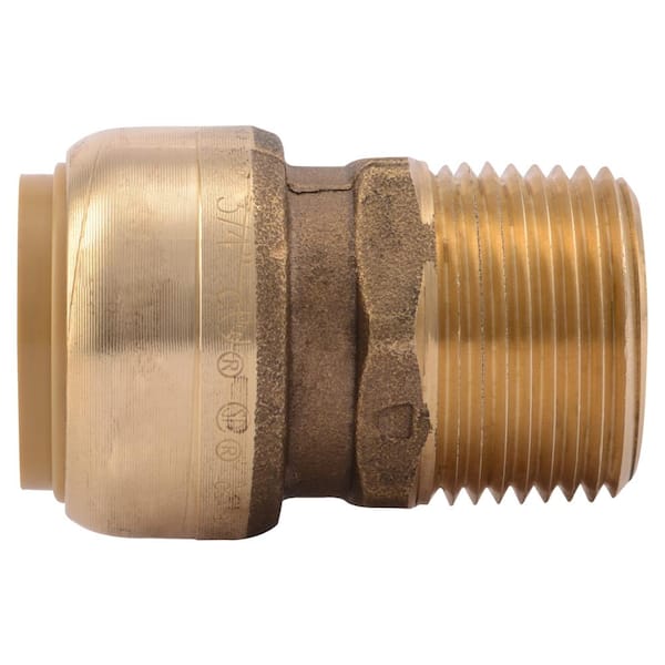 SharkBite 3/4 in. Brass Push-to-Connect Straight Connector Male NPT