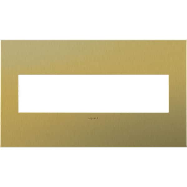 Legrand adorne 4 Gang Decorator/Rocker Wall Plate, Brushed Brass (1-Pack)