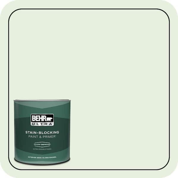 BEHR ULTRA 1 qt. #M390-1 Mayfair White Extra Durable Semi-Gloss Enamel Interior Paint & Primer