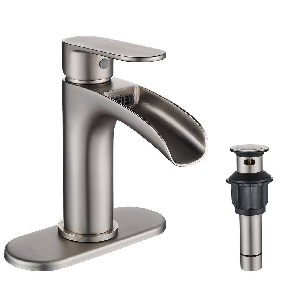 androme Waterfall Single Hole Single Handle LowArc Bathroom Faucet
