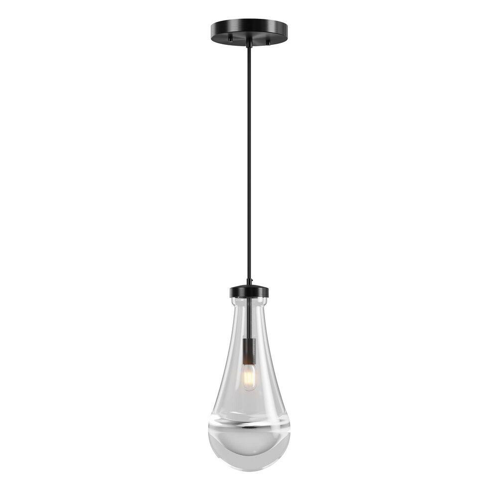 1-Light Matte Black Raindrop Pendant Light with Hand Blown Glass Shade for Stairs Living Room Foyer price history on PriceWatchPro