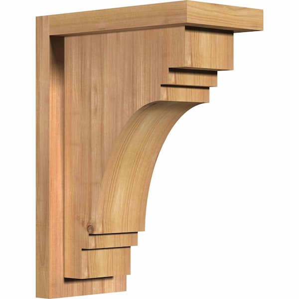 Ekena Millwork 5-1/2 in. x 10 in. x 14 in. Western Red Cedar Pescadero Smooth Corbel with Backplate