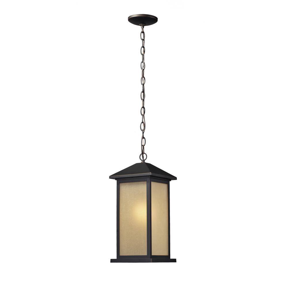 Vienna 17.75 in. 1Light Oil Rubbed Bronze Outdoor Hardwired Weather Resistant Pendant Light