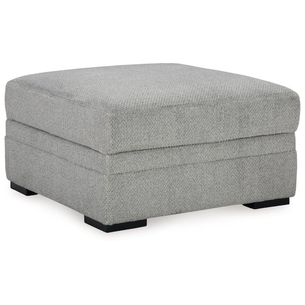 Signature DESIGN BY ASHLEY Casselbury Gray Polyester Square Ottoman With Storage