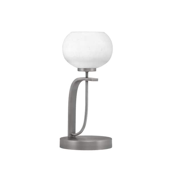 Unbranded Olympia 15.25 in. Graphite Piano Desk Lamp with White Muslin Glass Shade