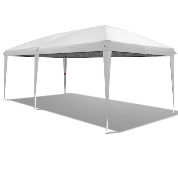 10 ft. x 20 ft. Pop-Up Canopy Tent, No Sidewalls, Waterproof UV Protection with Carry Bag