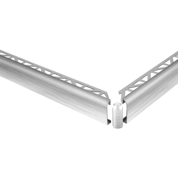 DURASTEP DP 0.5 in. D x 2 in. W x 98.4 in. L Worktop Trim Aluminum Anodized Brushed Silver Molding and Transition Trim