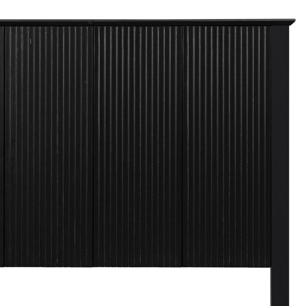 Ysabel Stylish Brown Solid Wood Frame King Size Platform Bed with Slatted Headboard - thumbnail 8