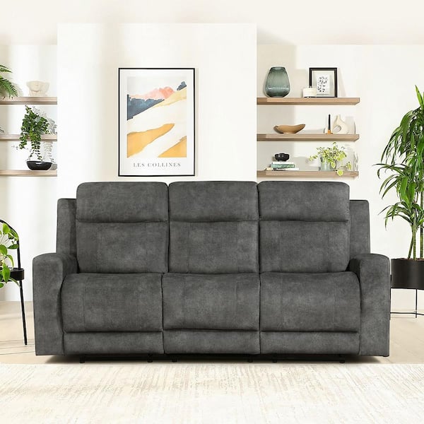 Lazzara Clemencia 80 in. W Straight Arm Microfiber Rectangle
