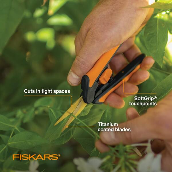 Fiskars 6 in. Titanium Micro-Tip Pruning Shears with Softgrip Handles (6-Pack)